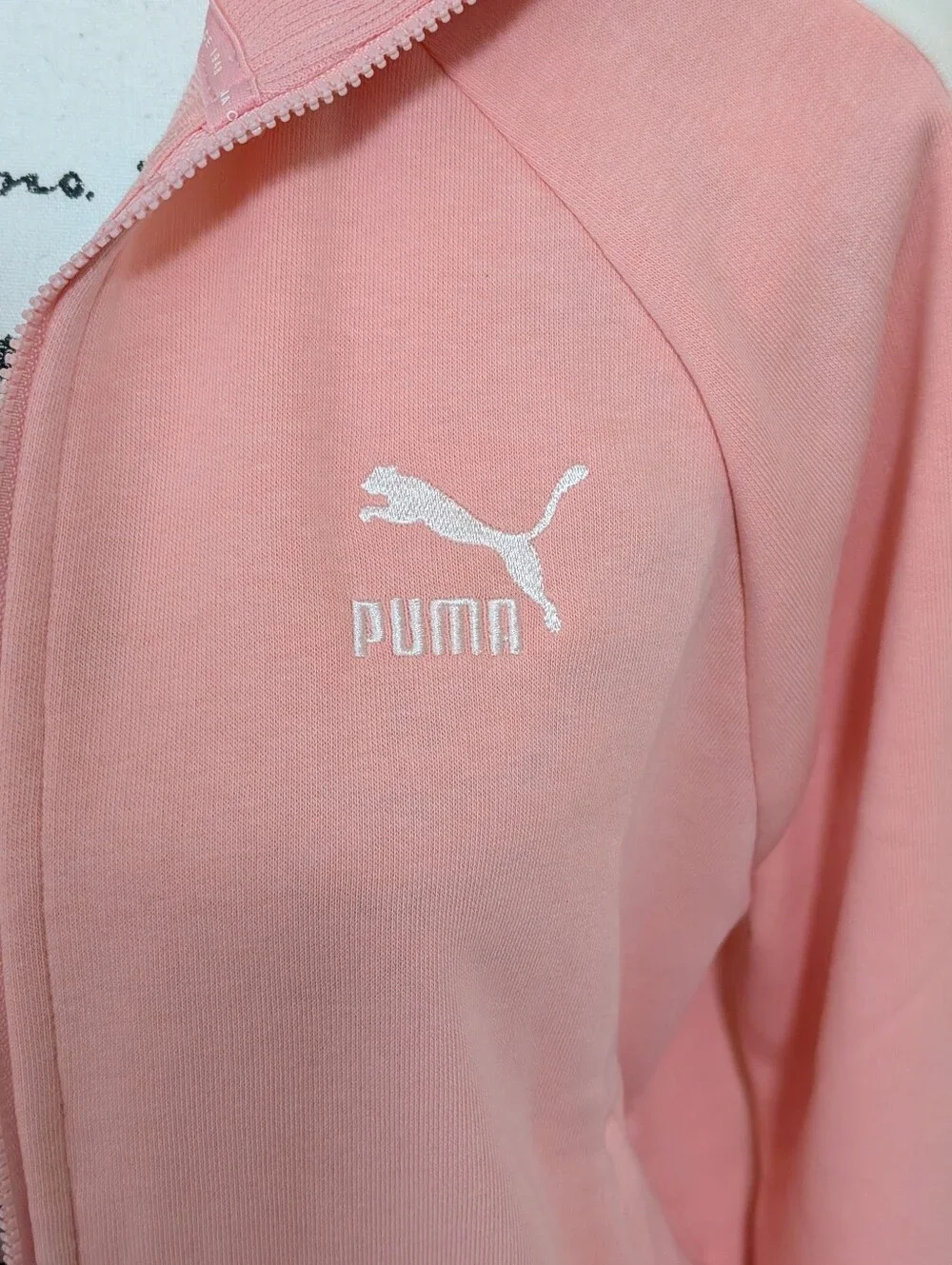 NWT•PUMA Iconic T7 Zip-Up Women's Track Jacket W/Pockets•Peach Smoothie•Small🩷